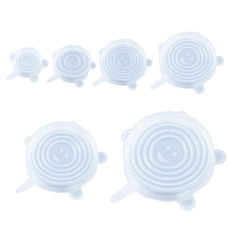 Stretchy Food Lids Silicone Covers Set (6 pcs)