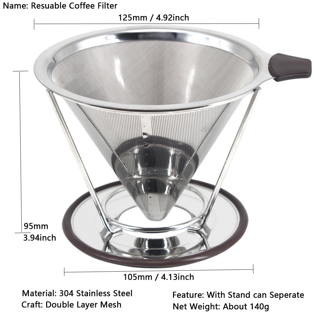 Stainless Steel Coffee Filter Reusable Dripper