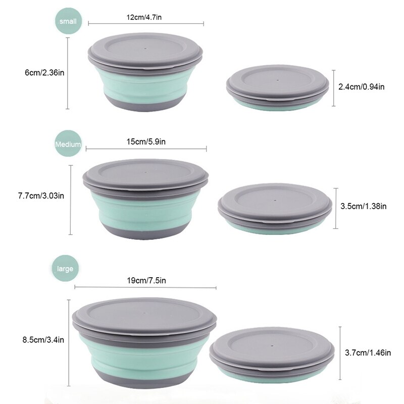 Salad Bowls with Lid Silicone Set (3pcs)