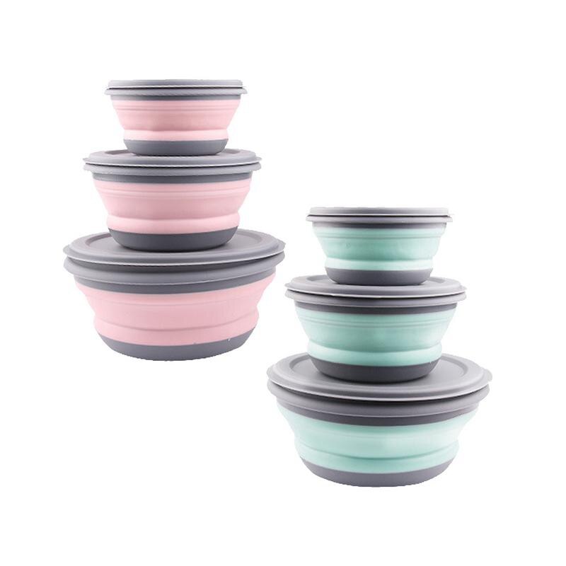 Salad Bowls with Lid Silicone Set (3pcs)