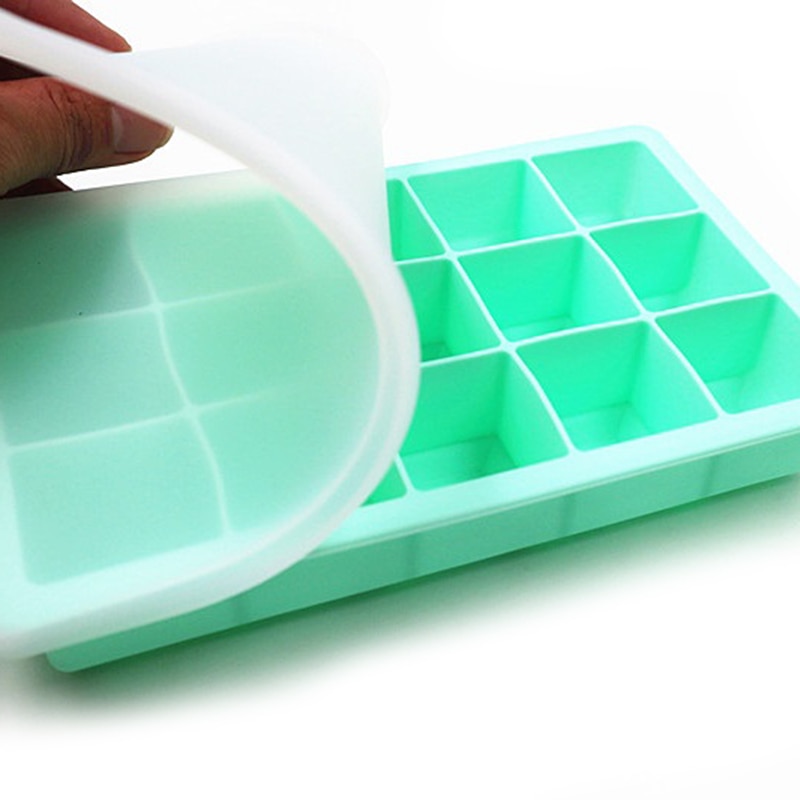 Ice Tray with Lid Silicone Cube Mold