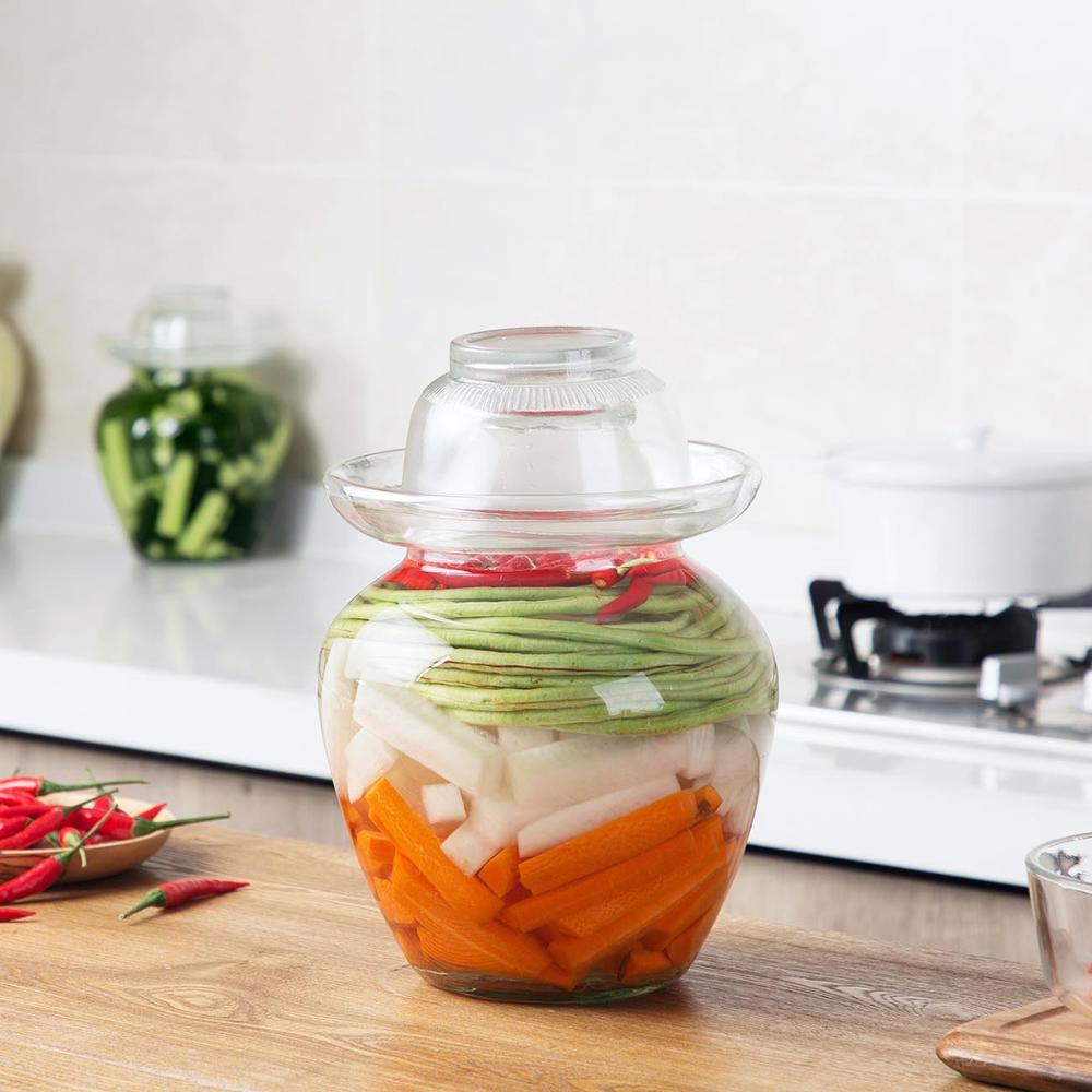Pickling Jar with Glass Bowl