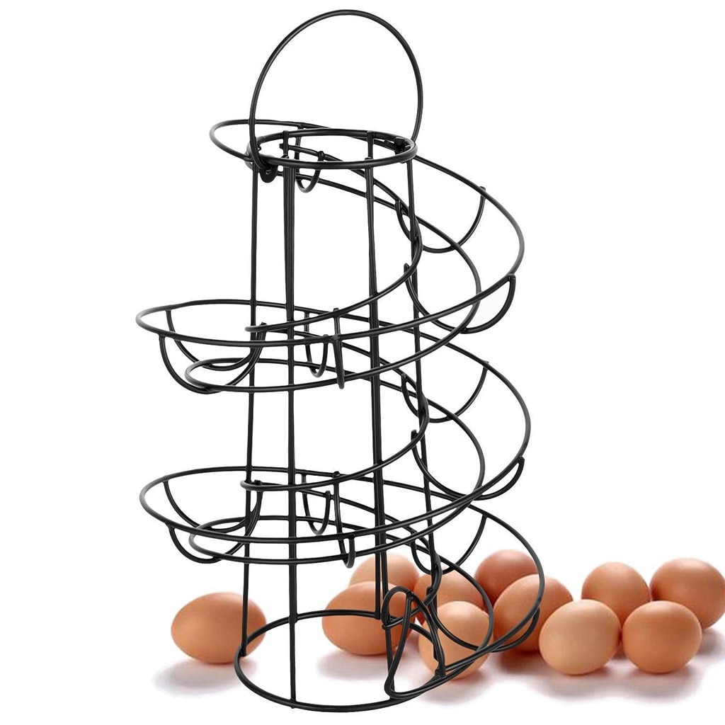 Egg Rack Iron Spiral Dispenser