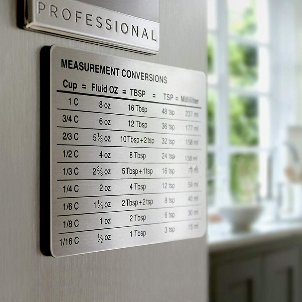 Baking Conversion Chart Magnetic Plate