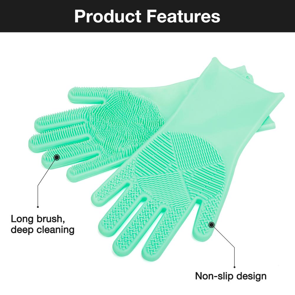 Silicone Scrubbing Gloves Reusable Scrubber 