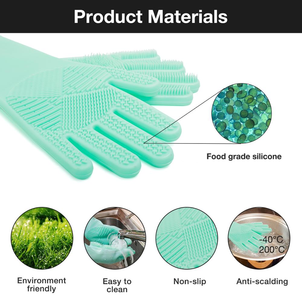 Silicone Scrubbing Gloves Reusable Scrubber 