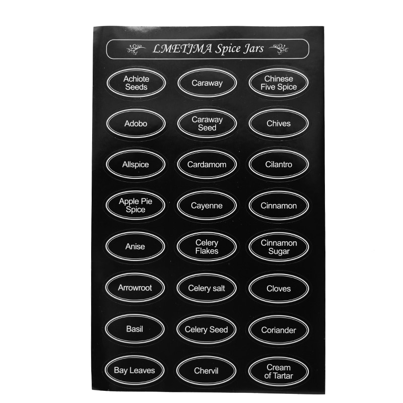 Spice Jar Labels Sticker Set (5pcs) 