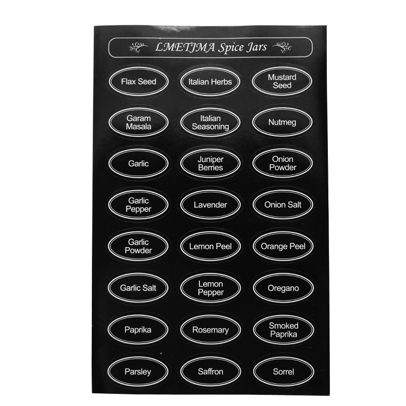 Spice Jar Labels Sticker Set (5pcs) 