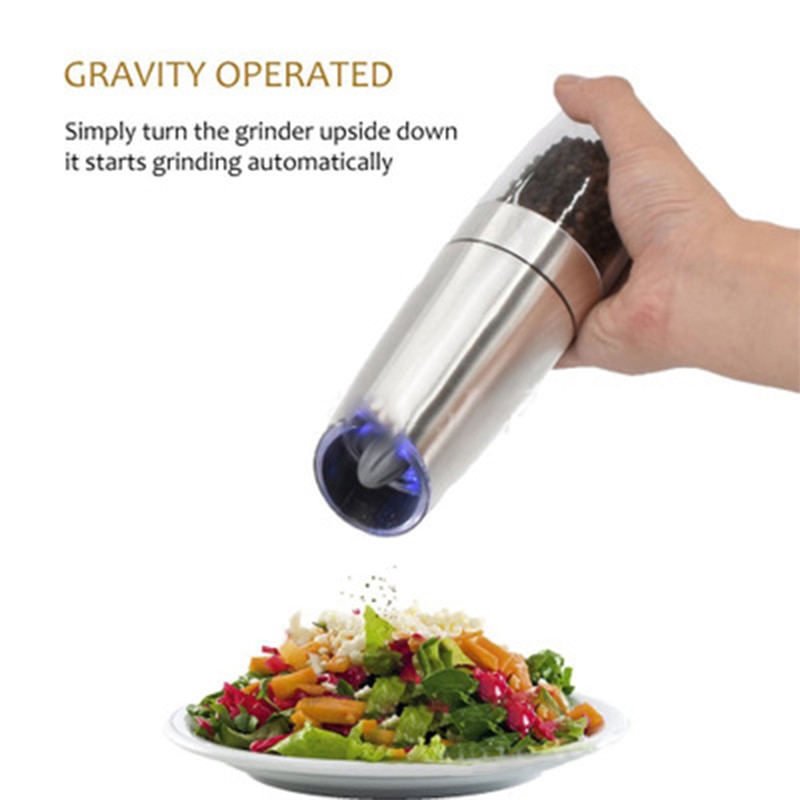 Electric Pepper Mill with LED Light (2 pcs)