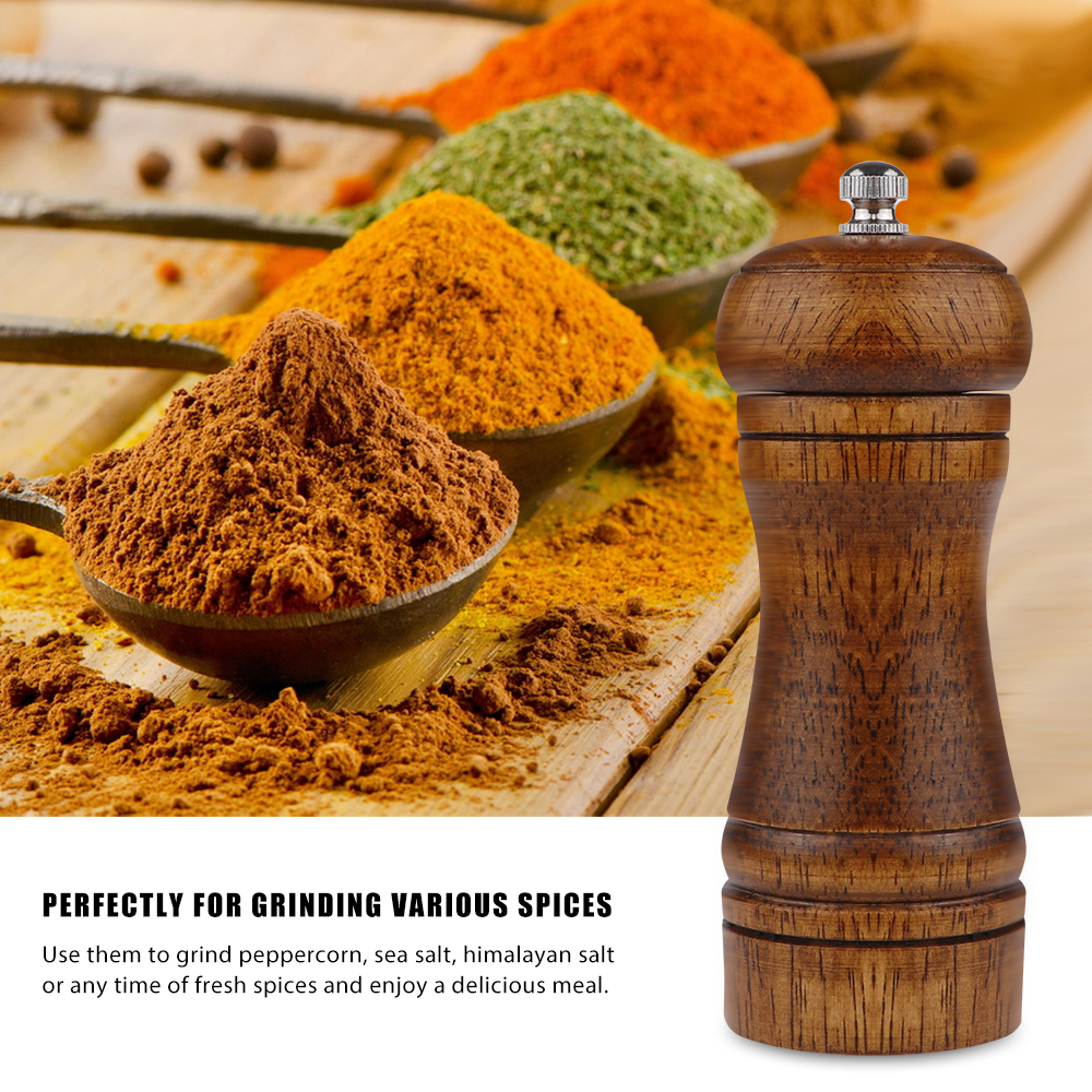 Wooden Pepper Grinder Spice Container