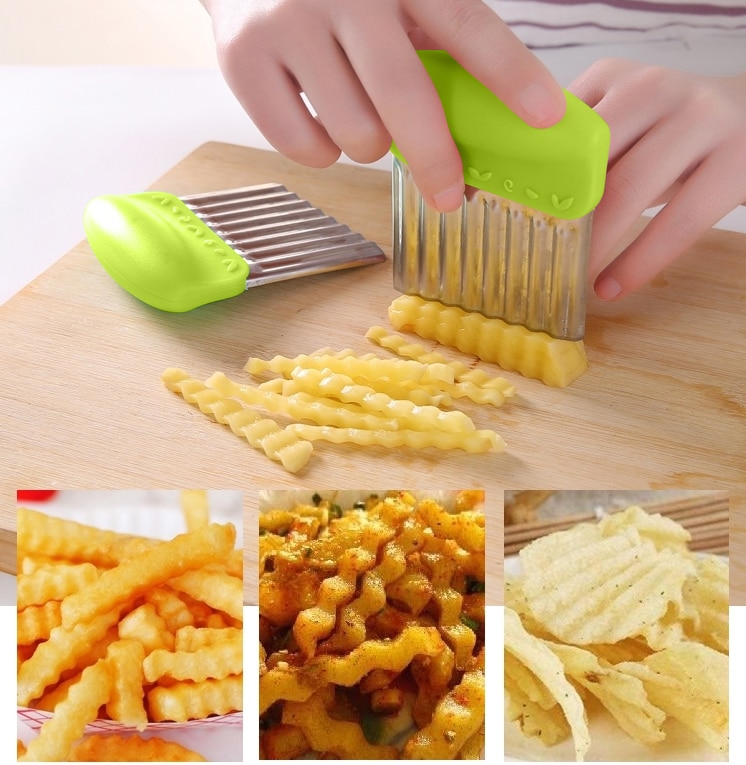 Crinkle Cutter Stainless Potato Slicer