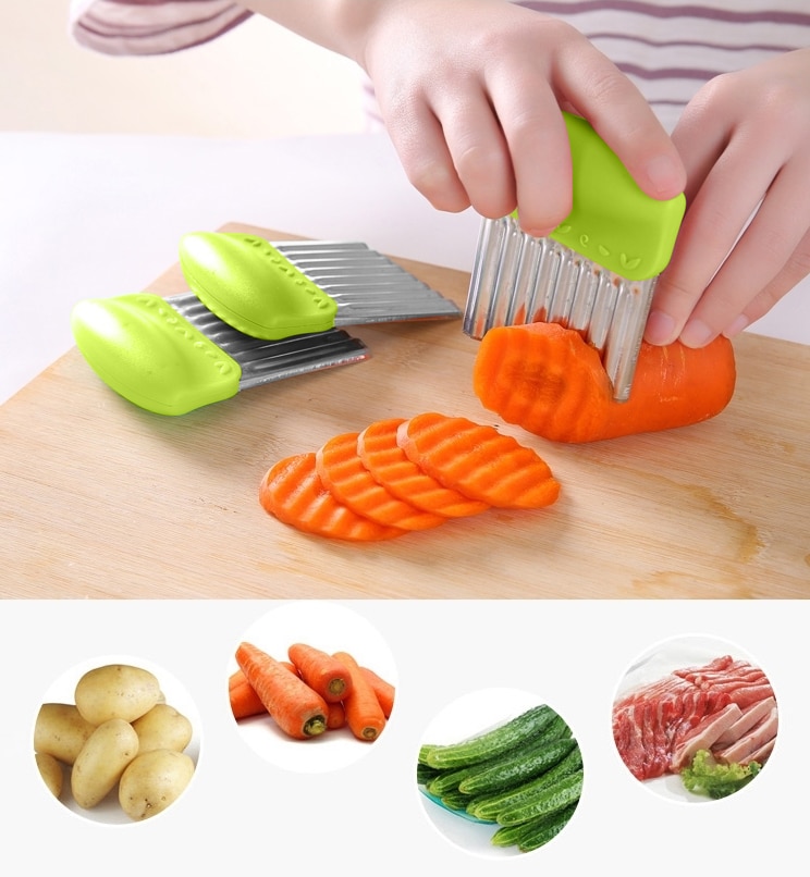 Crinkle Cutter Stainless Potato Slicer