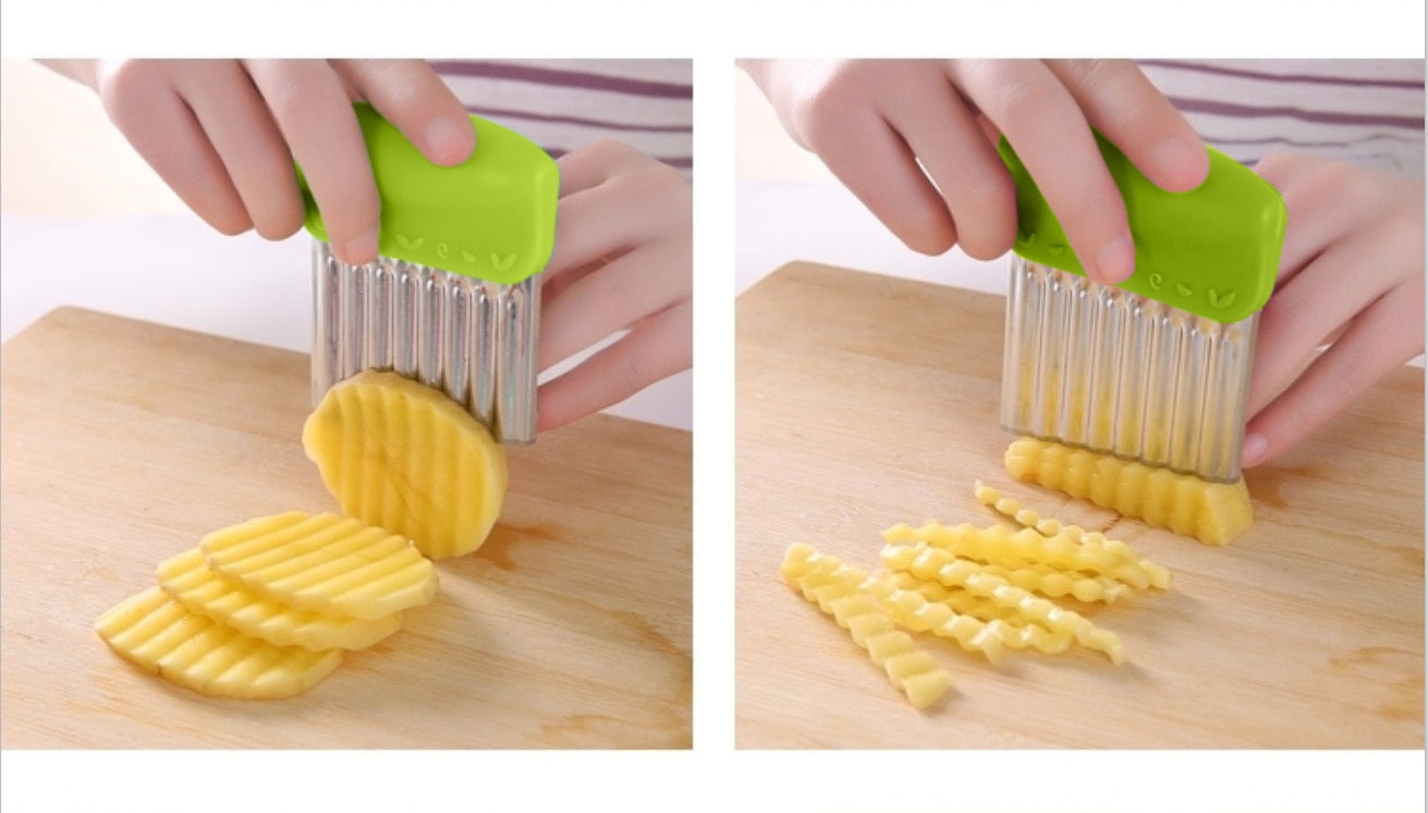 Crinkle Cutter Stainless Potato Slicer