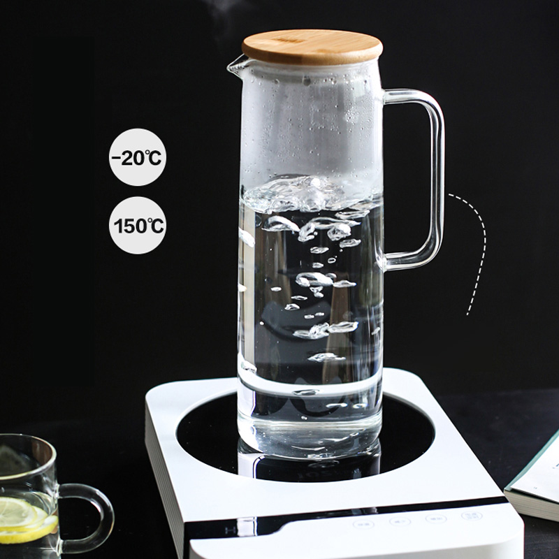 Transparent Glass Pitcher with Lid