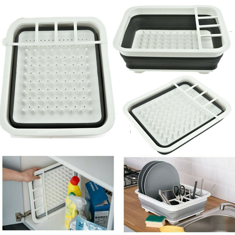 Collapsible Dish Drainer Multi-Function Rack