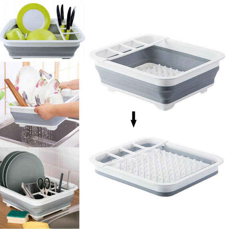 Collapsible Dish Drainer Multi-Function Rack