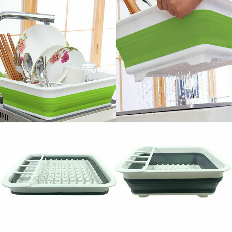 Collapsible Dish Drainer Multi-Function Rack