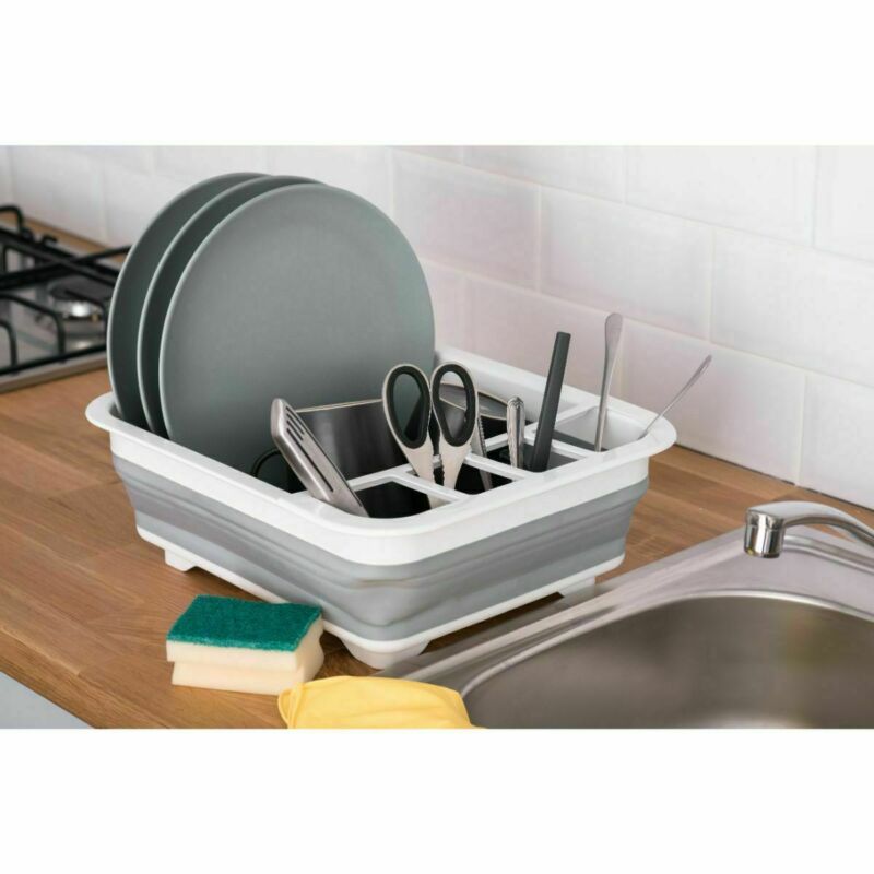 Collapsible Dish Drainer Multi-Function Rack