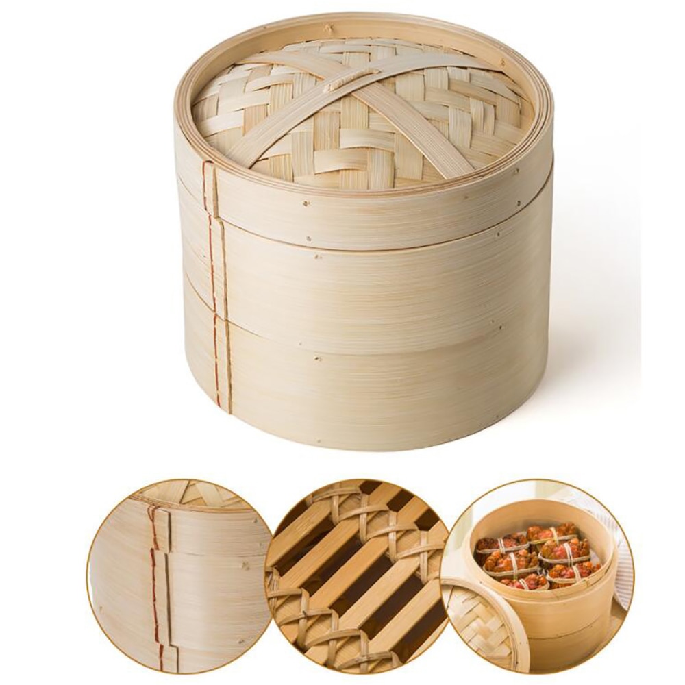 Bamboo Steamer Basket Kitchen Set