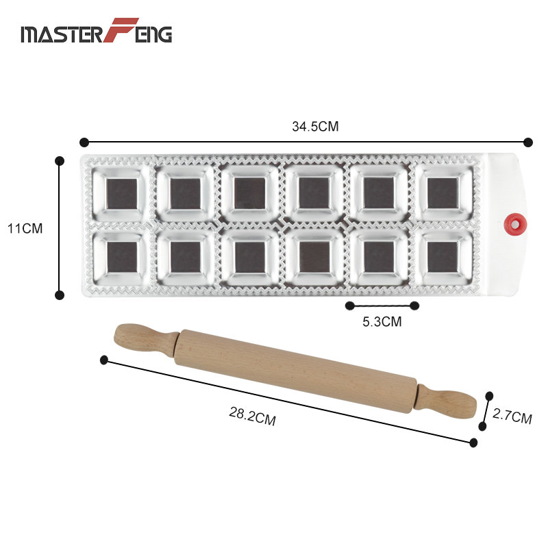 Ravioli Mold with Rolling Pin