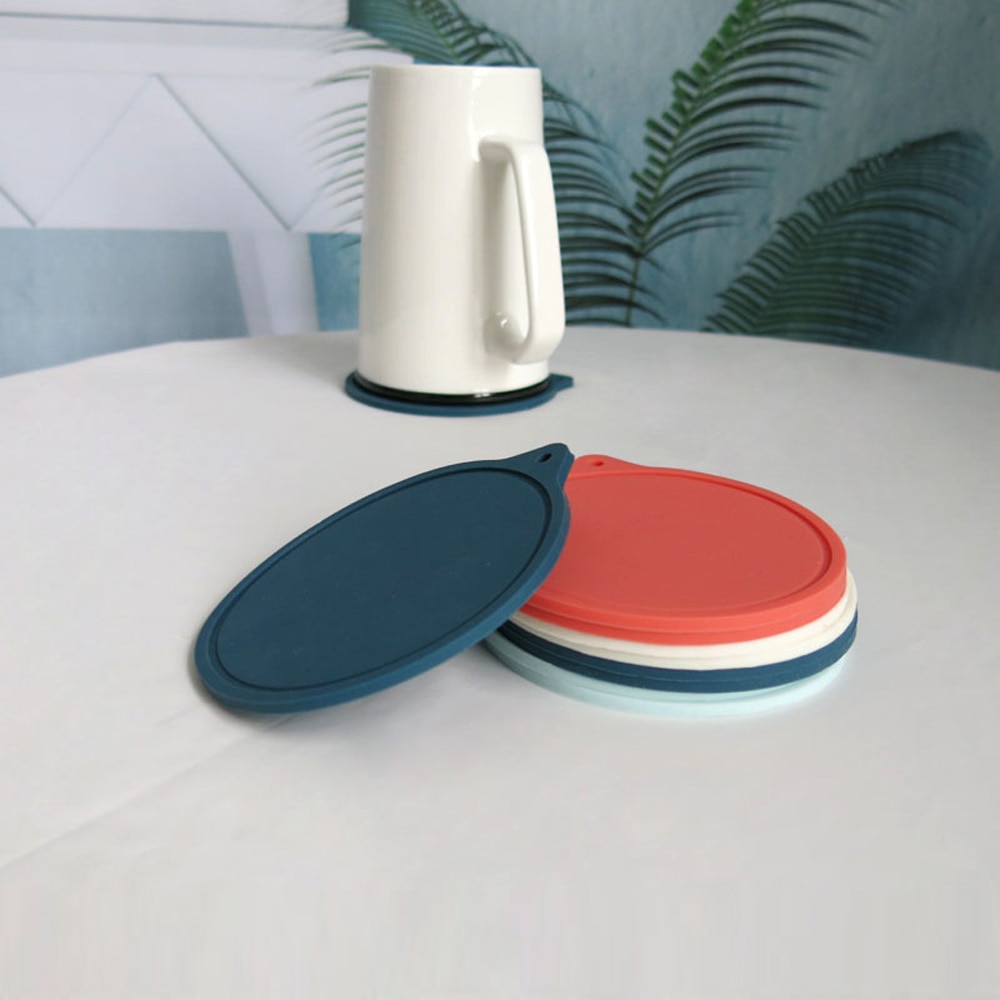 Tea Coasters Silicone Non-Slip Round Coasters (6 pcs)