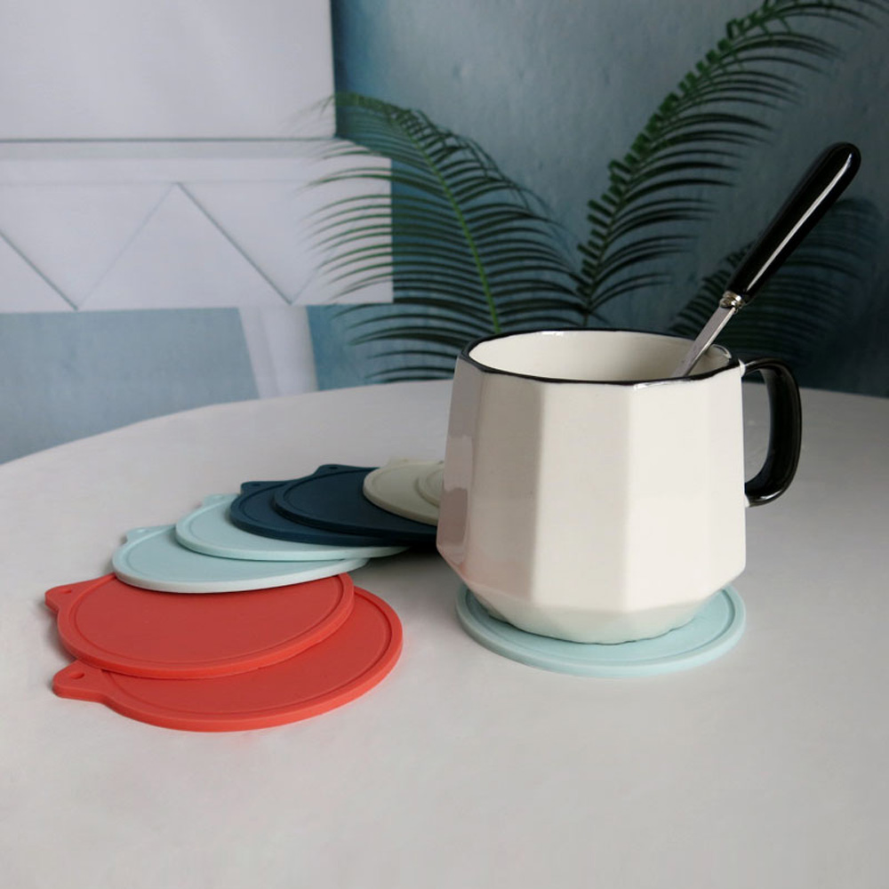 Tea Coasters Silicone Non-Slip Round Coasters (6 pcs)
