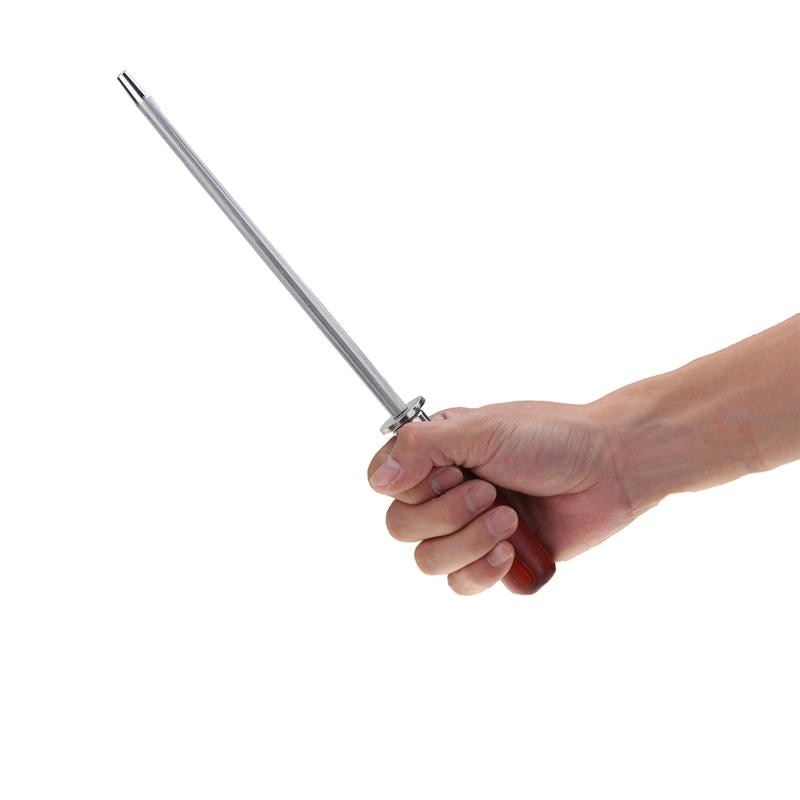 Knife Sharpener Rod Wooden Handle