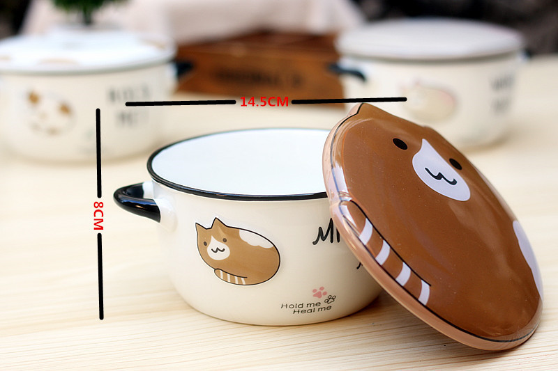 Soup Bowl Cartoon Cat Design