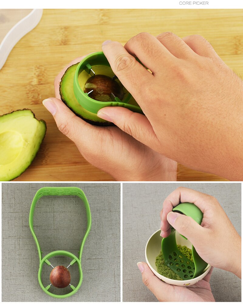 Avocado Cutter Crusher Corer and Storage Set