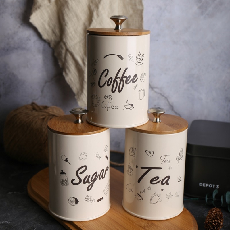Tea Coffee Sugar Canisters Storage