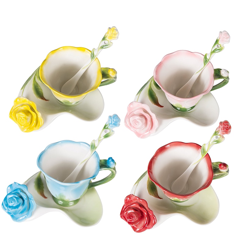 Tea Cup And Saucer Creative Flower Shape