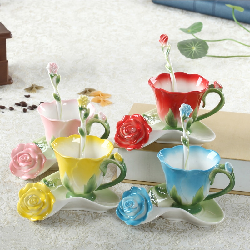 Tea Cup And Saucer Creative Flower Shape