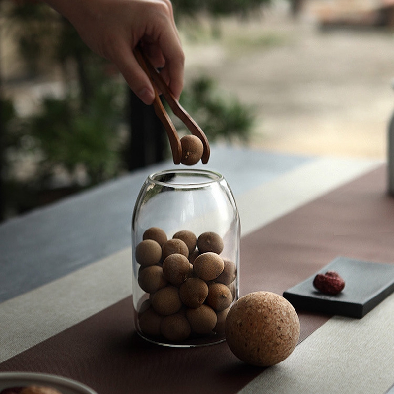 Glass Canister with Cork Lid Kitchen Organizer