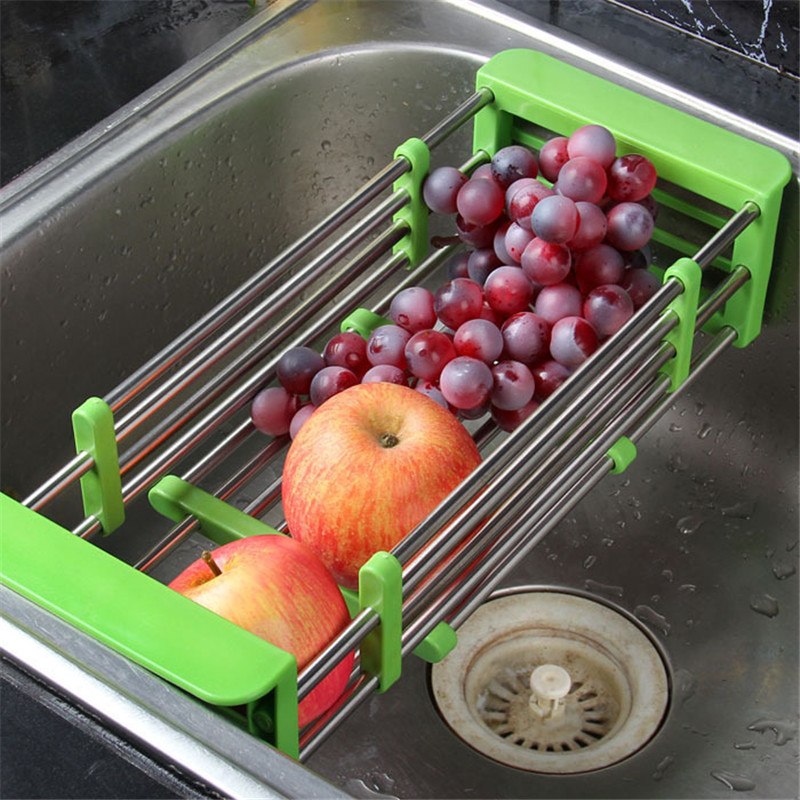 Dish Drainer Rack Adjustable Sink Tray