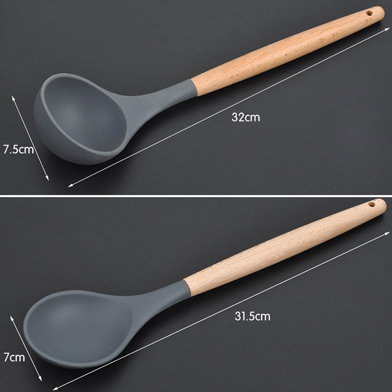 Silicone Wooden Handle Cooking Utensils (Set of 8)