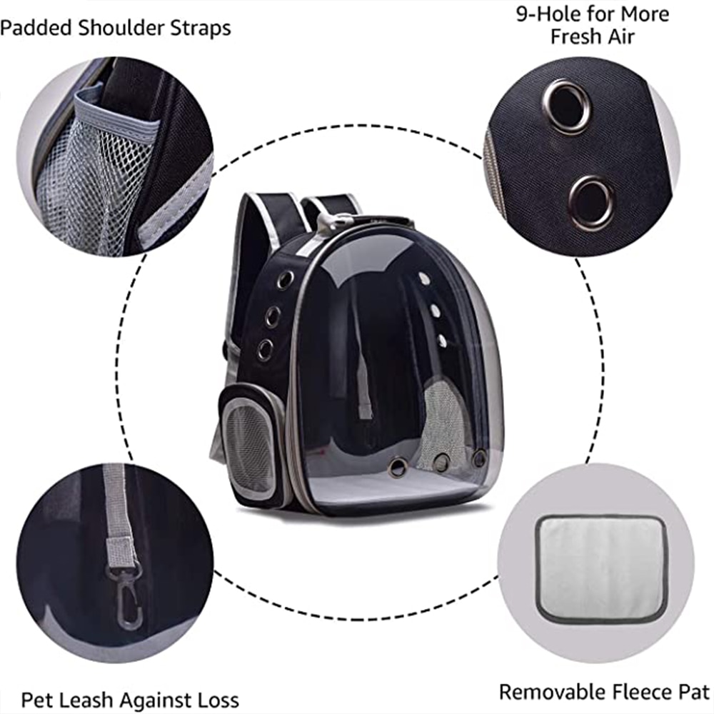 Pet Travel Backpack Transparent Pet Carrier Bag