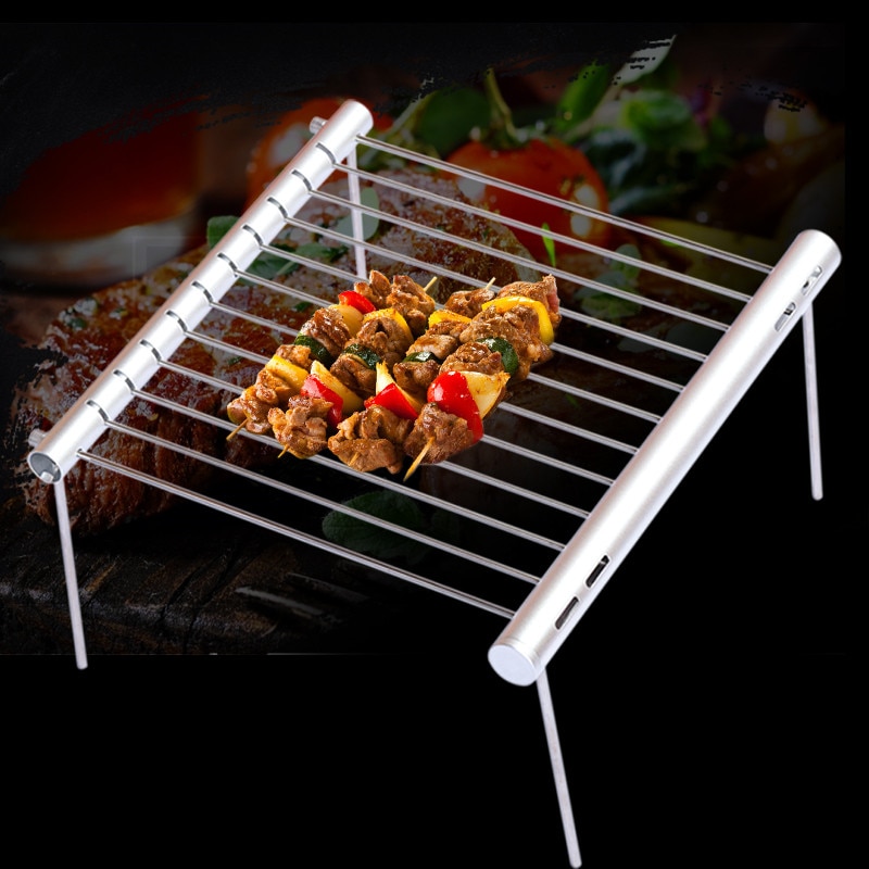 Camping BBQ Grill Folding Steel Stand