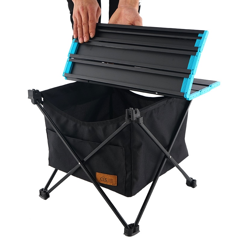 Camping Table with Storage Foldable Table