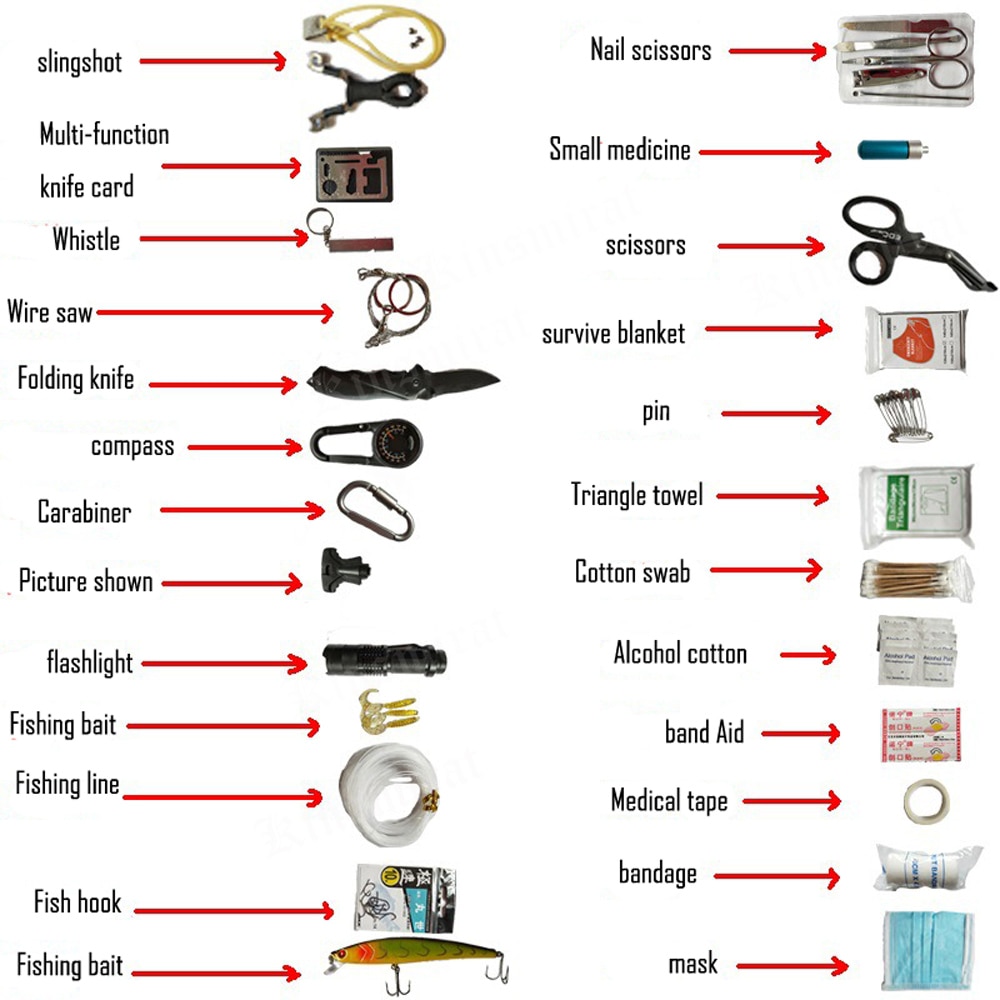 Survival Bag Emergency Kit (21 pieces)