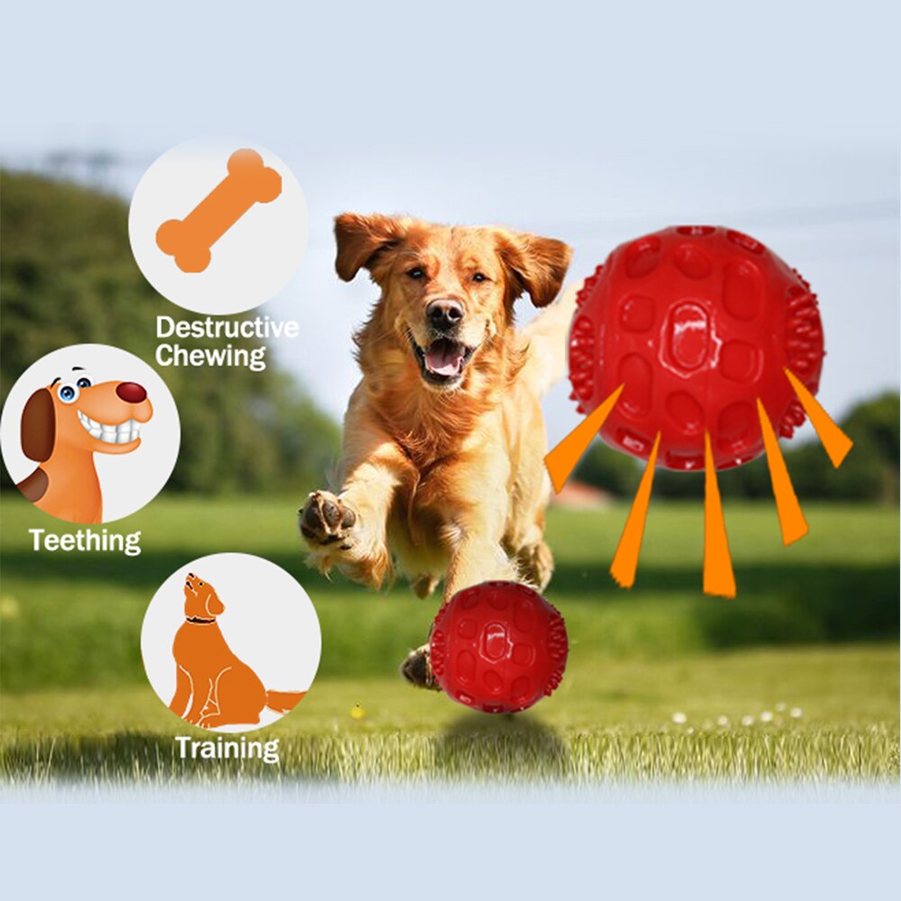 Dog Squeaky Ball Pet Tooth Cleaning Ball