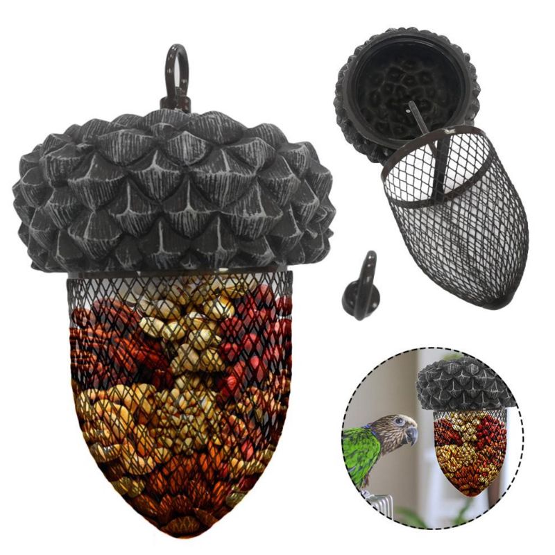 Mesh Bird Feeder Acorn-Shaped Dispenser