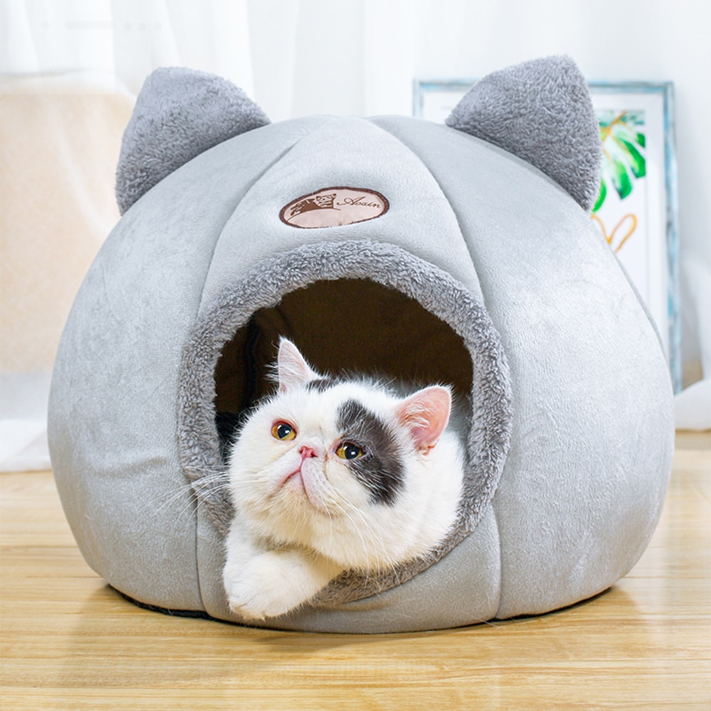 Covered Cat Bed With Inside Cushion