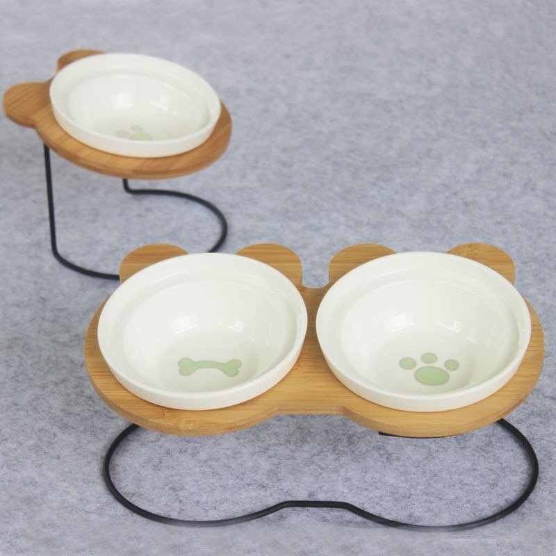 Ceramic Pet Bowl Feeder Stand