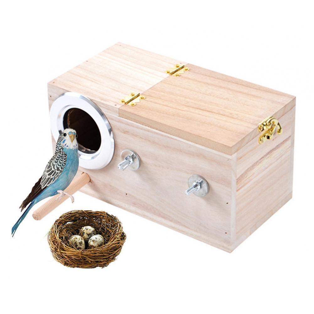 Parakeet Nesting Box Wooden Birdhouse