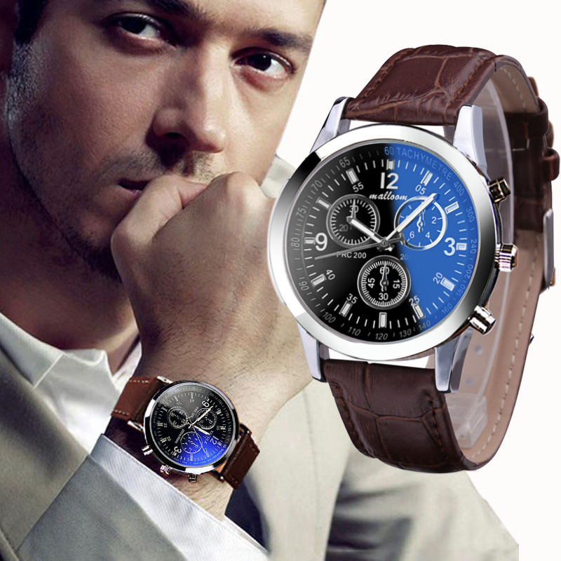 Malloom Luxury Men&#8217;s Quartz Analog Watch With Blue Ray Glass