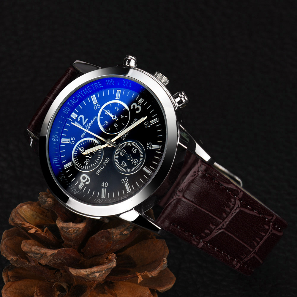 Malloom Luxury Men’s Quartz Analog Watch With Blue Ray Glass