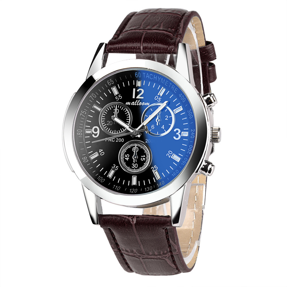 Malloom Luxury Men’s Quartz Analog Watch With Blue Ray Glass