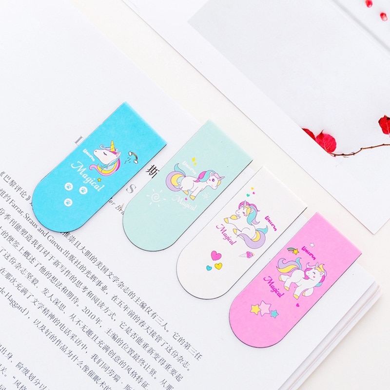 Unicorn Design Magnetic Page Markers (4Pcs)