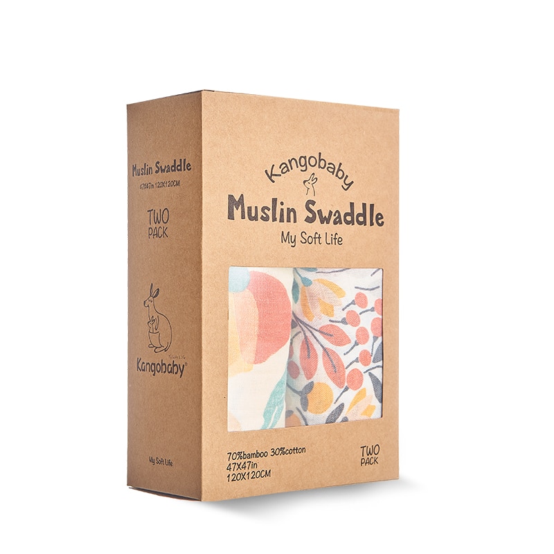 Bamboo and Cotton Muslin Swaddles (2 pcs)