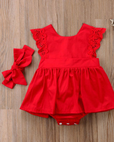 Romper Dress Toddler’s Red Outfit